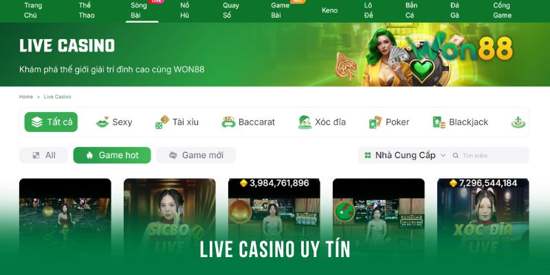 Trải nghiệm dịch vụ live casino uy tín